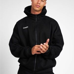 Comfrt Cloud Zip Hoodie Midnight Black-Unisex-size Large